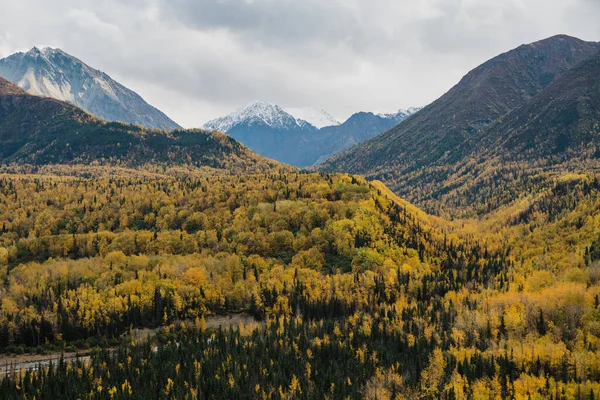 阿拉斯加高山上的秋天风景 — 图库照片