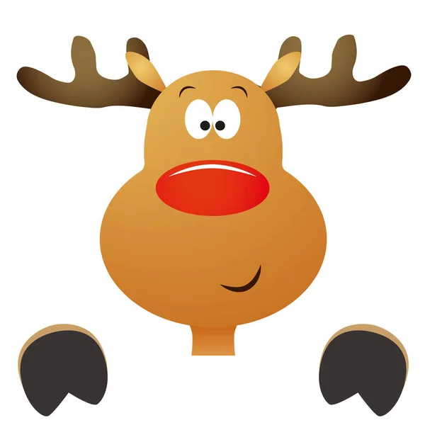 Illustration Cute Christmas Reindeer Isolated White Background — Stock Photo, Image