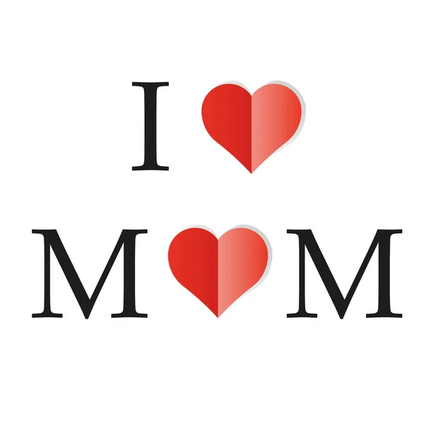 Uma Ilustração Escrever Amo Mãe Com Corações Fundo Branco — Fotografia de Stock