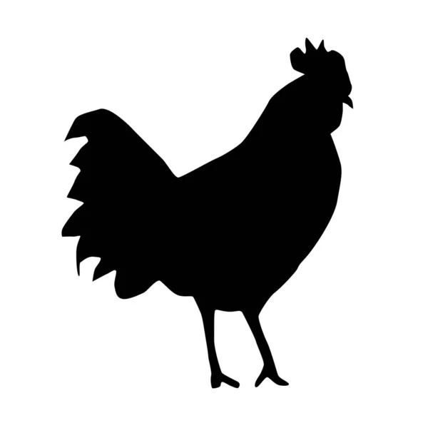 Silhouette Cock White Background — Stock Photo, Image