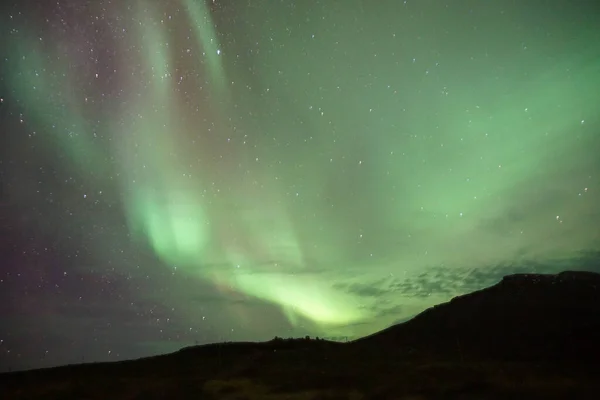 Breathtaking View Green Polar Lights — Stock Photo, Image