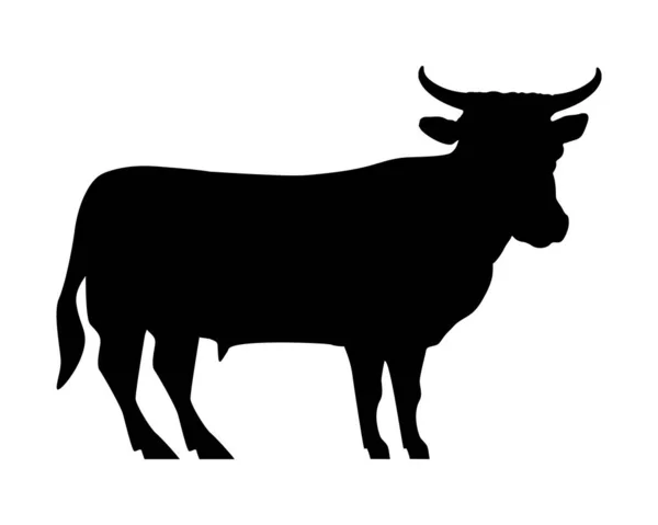 Una Silueta Toro Sobre Fondo Blanco — Foto de Stock