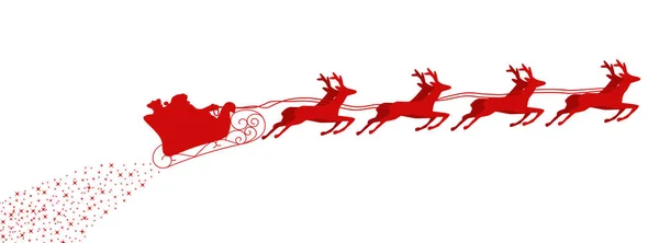 Uma Ilustração Renas Natal Com Papai Noel Isolado Fundo Branco — Fotografia de Stock