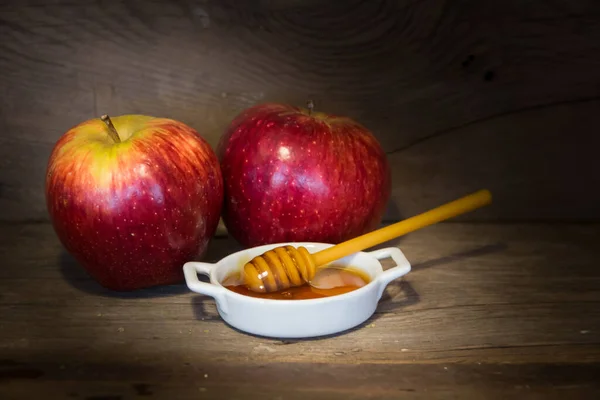 Apples and honey symbol of Rosh Hashanah, jewish new year