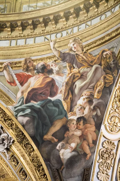 Снимок Красивых Фресок Церкви Гесу Риме Италия — стоковое фото