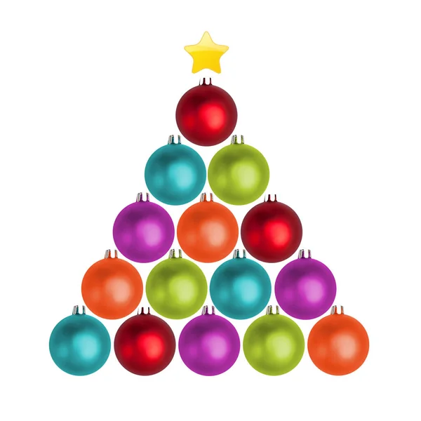 Uma Ilustração Cartaz Festivo Natal Com Uma Árvore Natal Isolada — Fotografia de Stock