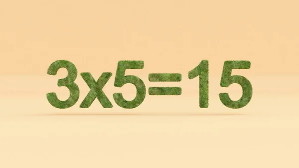 Representación Una Ecuación Matemática Con Textura Herbácea Sobre Fondo Naranja —  Fotos de Stock
