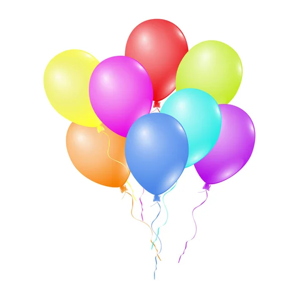 Renderowanie Kolorowych Balonów Odosobnionym Tle — Zdjęcie stockowe
