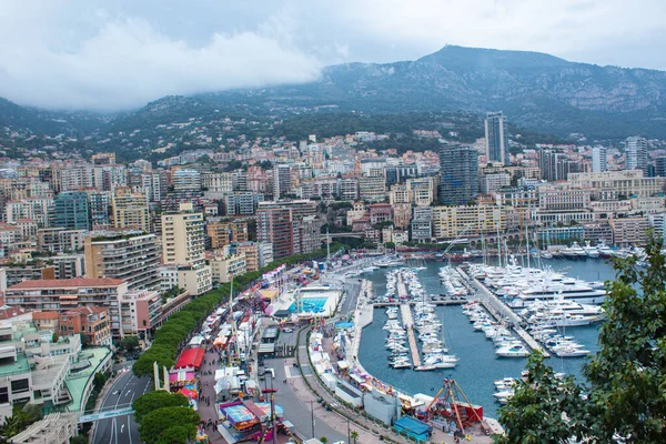 Monaco Daki Port Fontvieille Havadan Görüntüsü — Stok fotoğraf