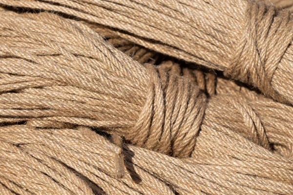 Closeup Shot Ropes Stacked Together — Stock Photo, Image