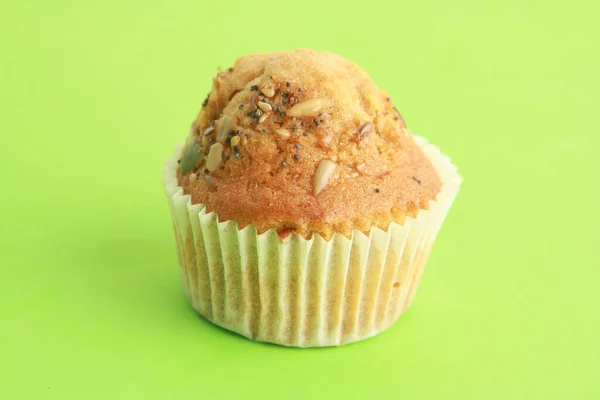 Primer Plano Delicioso Muffin Vainilla Casero —  Fotos de Stock