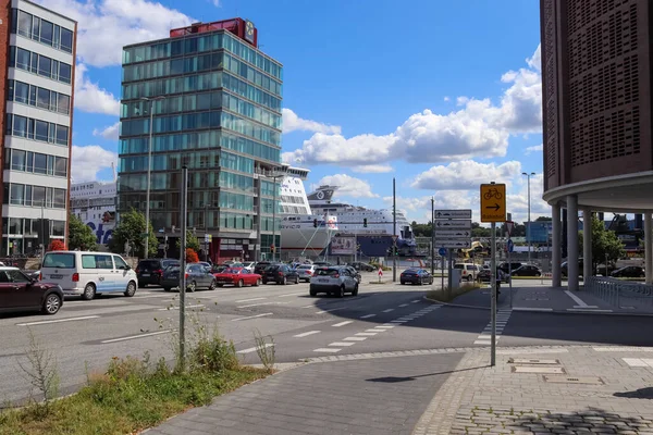 Kiel Allemagne Août 2020 Traversée Rue Principale Dans Centre Ville — Photo