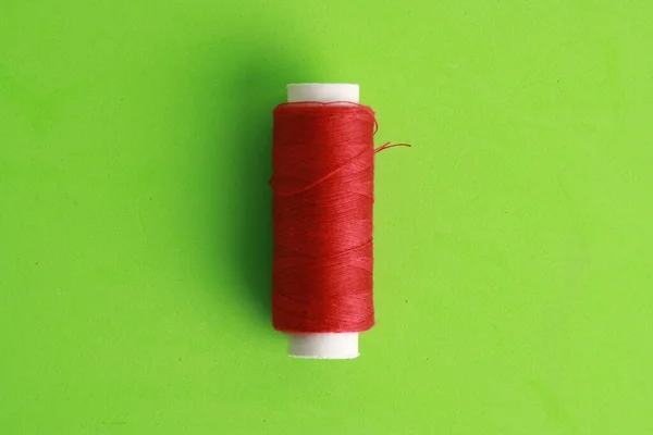 Closeup Shot Red Sewing Thread Roll — Stock Photo, Image