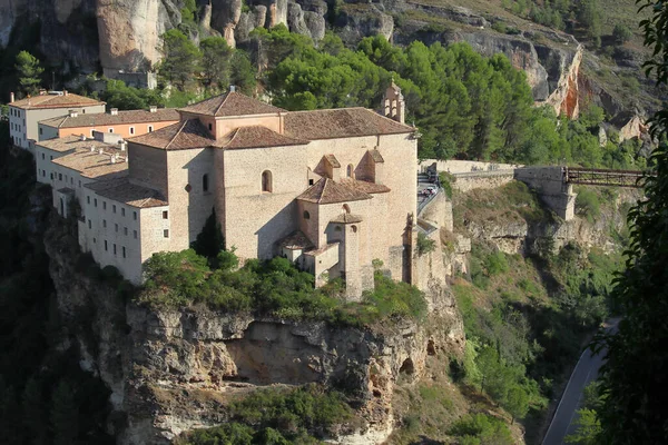 Hög Vinkel Skott Ruinas Del Castillo Cuenca Cuenca Spanien — Stockfoto