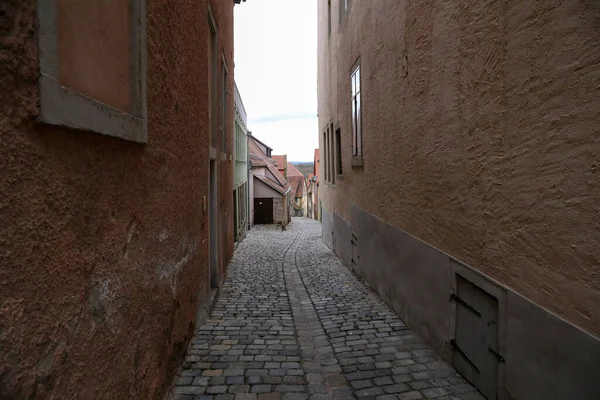 Keskeny Utcák Óvárosban Rothenburg Der Tauber Németország — Stock Fotó