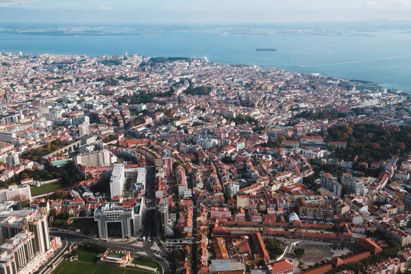 Eine Luftaufnahme Des Stadtbildes Von Lissabon Portugal — Stockfoto