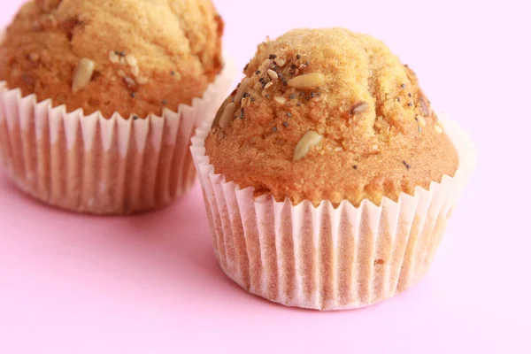 Closeup Shot Delicious Homemade Vanilla Muffins — Stock Photo, Image
