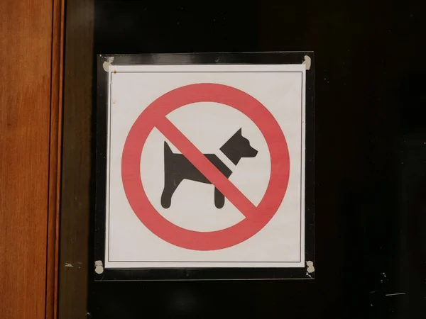 Closeup Shot Forbidding Dog Sign — Stockfoto