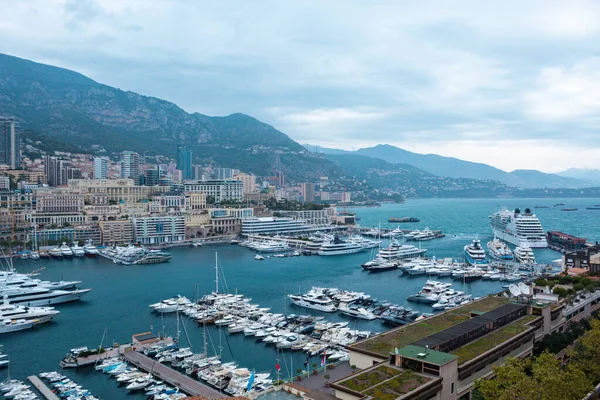 Vista Aérea Porto Fontvieille Mônaco — Fotografia de Stock