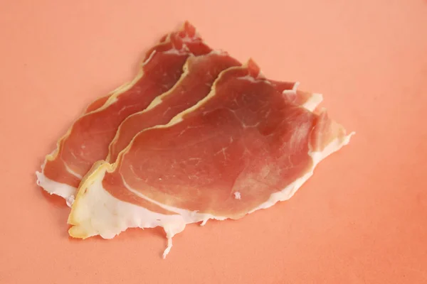 Closeup Shot Slices Serrano Ham — Stock Photo, Image
