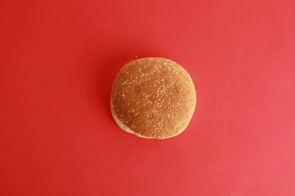 ขนมป งแฮมเบอร เกอร เมล ดงา — ภาพถ่ายสต็อก