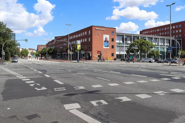 Kiel Alemanha Ago 2020 Principal Travessia Rua Centro Cidade Kiel — Fotografia de Stock