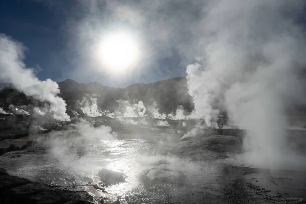 Μια Εκπληκτική Λήψη Του Tatio Geysers Στην Περιοχή Atacama Της — Φωτογραφία Αρχείου