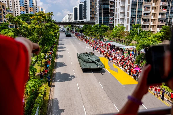Singapur Singapur 2020 Leopard Hlavní Bitevní Tanky Valí Ulicemi Singapuru — Stock fotografie