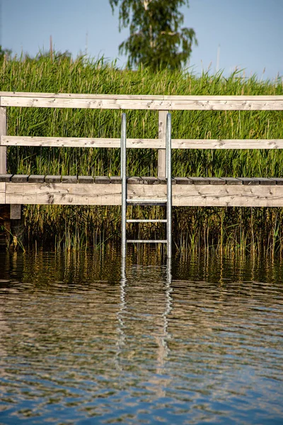 Egy Függőleges Lövés Létra Hozzáférést Bodden — Stock Fotó