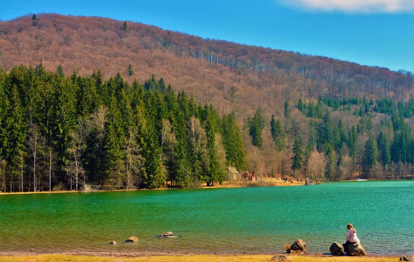 Splendida Vista Sul Lago Sant Ana Romania — Foto Stock