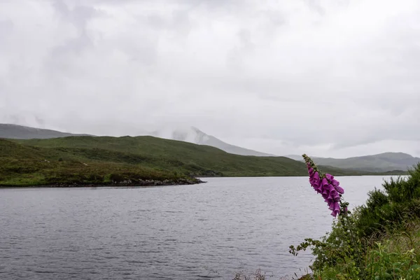 Ένα Όμορφο Τοπίο Ενός Loch Στο Knockan Crag National Nature — Φωτογραφία Αρχείου