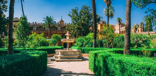 Beautiful Amazing Gardens Royal Alcazar Seville Spagna — Foto Stock