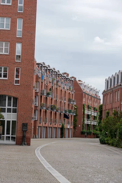 Eine Vertikale Aufnahme Roter Häuser Bremen — Stockfoto