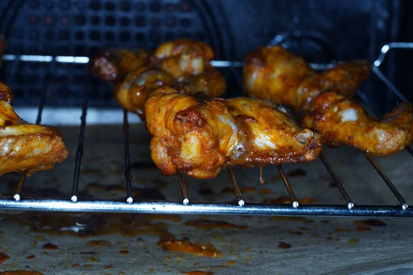 Een Close Shot Van Smaakvolle Kip Barbecue Oven — Stockfoto