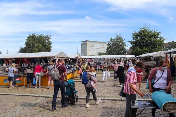 Kiel Německo Srpna 2020 Trh Veřejnými Látkami Německu Během Pandemie — Stock fotografie