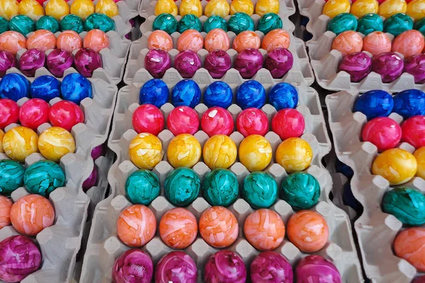 Close Ovos Páscoa Coloridos Caixas — Fotografia de Stock