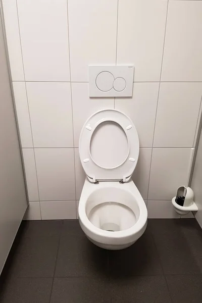 Vertical Shot Toilet Seat Restroom — Stock Photo, Image