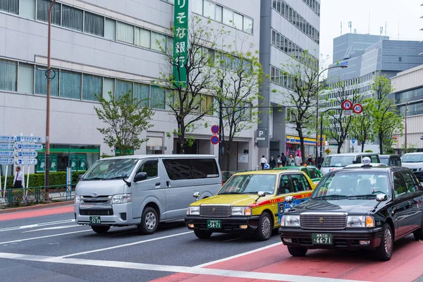 Tokyo Japan Apr 2018 Tokio Auto Wachten Kruispunt Voor Groen — Stockfoto