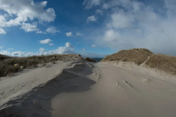 Słoneczny Krajobraz Pięknej Spokojnej Piaszczystej Plaży — Zdjęcie stockowe