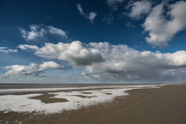 Cenário Ensolarado Uma Bela Calma Praia Areia — Fotografia de Stock