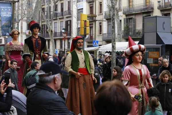 Barcelon Hiszpania Lut 2017 Sztuka Uliczna Festes Santa Eulalia Barcelona — Zdjęcie stockowe