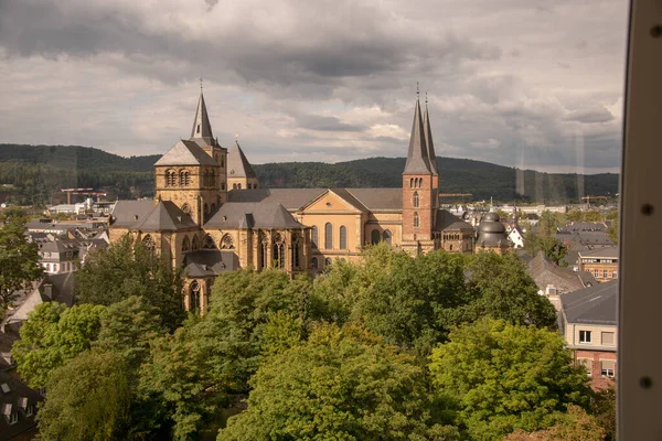 Uma Imagem Aérea Incrível Paisagem Urbana Luxemburgo Alemanha — Fotografia de Stock