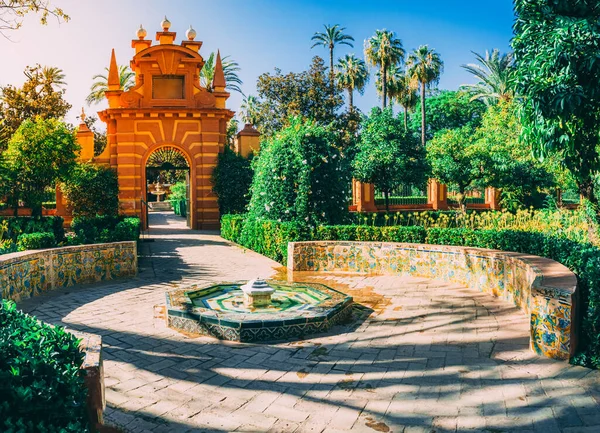 Hermosos Jardines Increíbles Alcázar Real Sevilla España — Foto de Stock