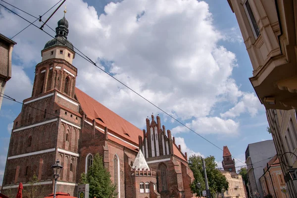 Een Lage Hoek Opname Van Upper Church Nikolai Cottbus Brandenburg — Stockfoto