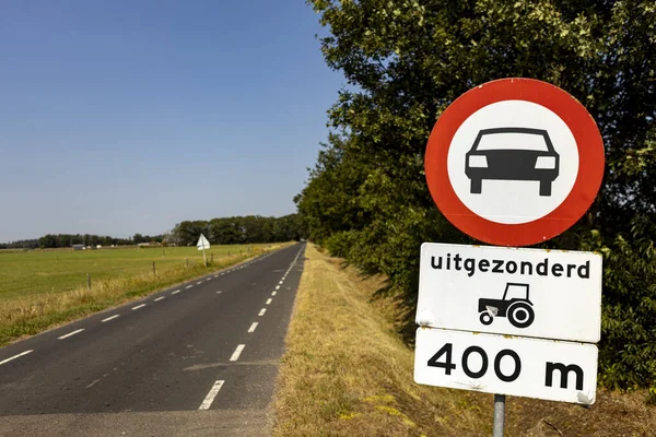 Hoge Hexel Netherlands Jul 2020 Traffic Sign Showing Car One — Stock Photo, Image