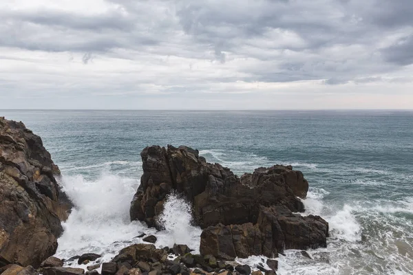 Una Vista Mozzafiato Sul Mare Con Bellissimo Paesaggio Nuvoloso Malibu — Foto Stock