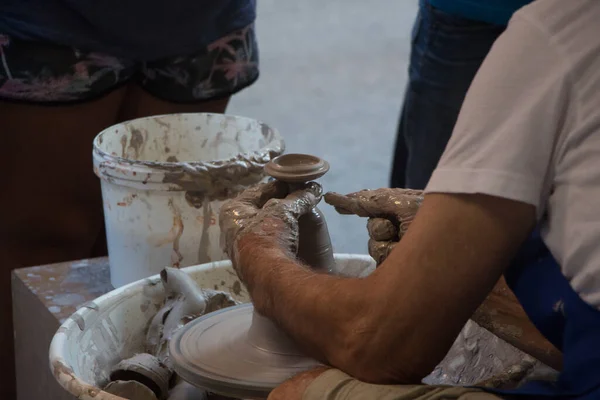 Detailní Záběr Proces Keramiky — Stock fotografie