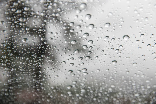 Closeup Focus Shot Window Water Droplets — Stock Photo, Image