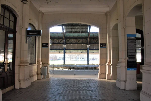 Der Eingang Des Alten Bahia Blanca Bahnhofs Argentinien Heute Quarantäne — Stockfoto