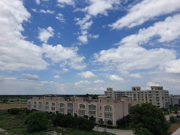 High Angle Shot Buildings Cloudy Day — Stock Photo, Image